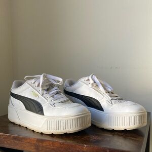 Puma White and Black Platform Shoes
